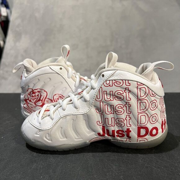 Nike Little Posite One Shoes Youth 11C Thank You Bag Just Do It Rose CU1055-100 - Picture 7 of 10